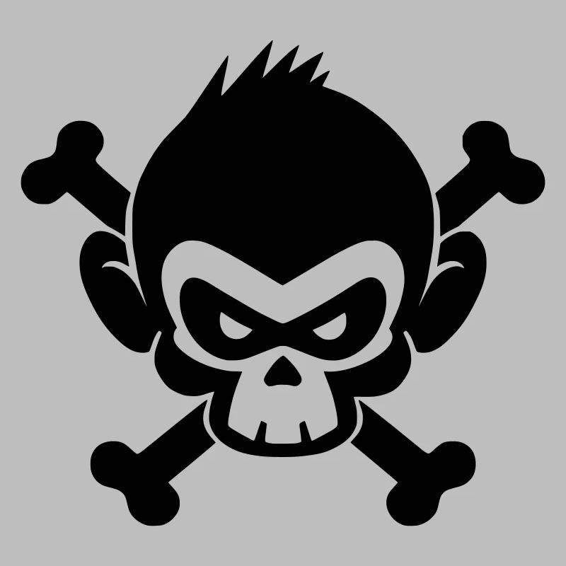 Skull monkey with crossed bones