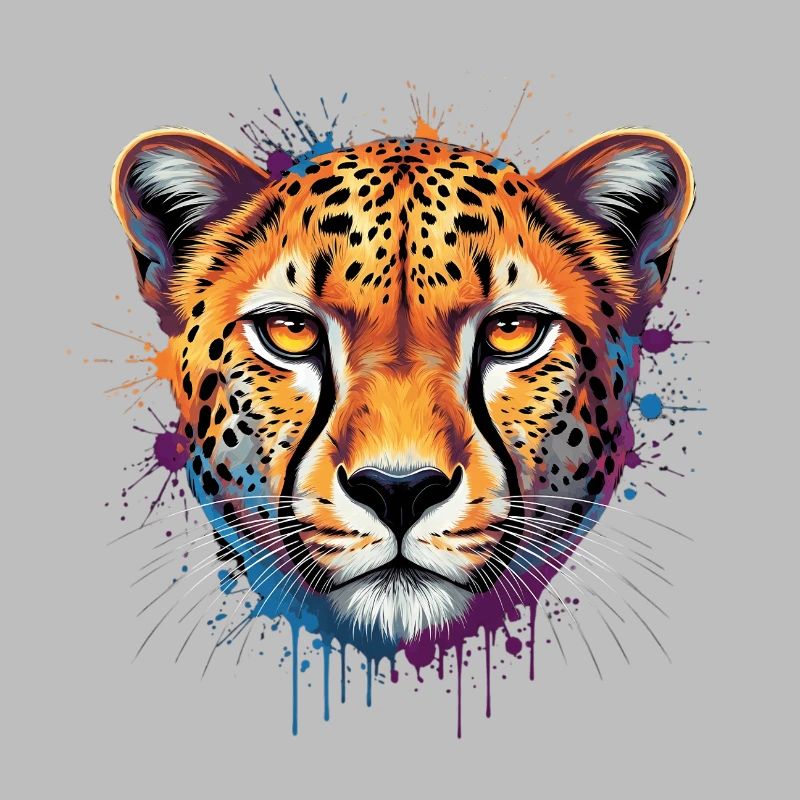 Bunter Leopard – Moderne Tier Illustration