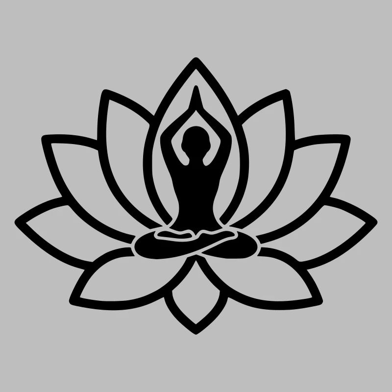 Silhouette de fleur de lotus de yoga