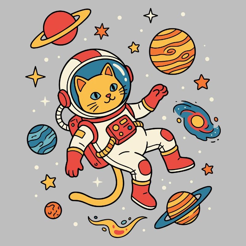Aventure galactique Chat Astronaute