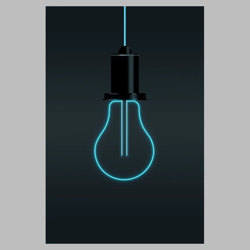 Neon Light Bulb – Electric Blue Idea