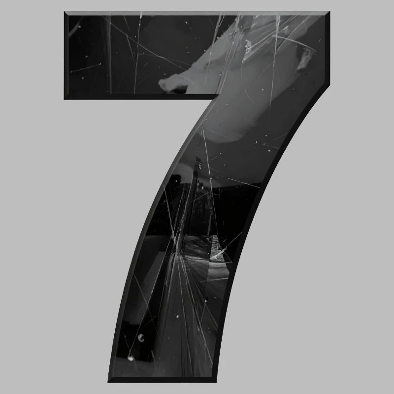 Schwarzgrau Sieben mit Splittern