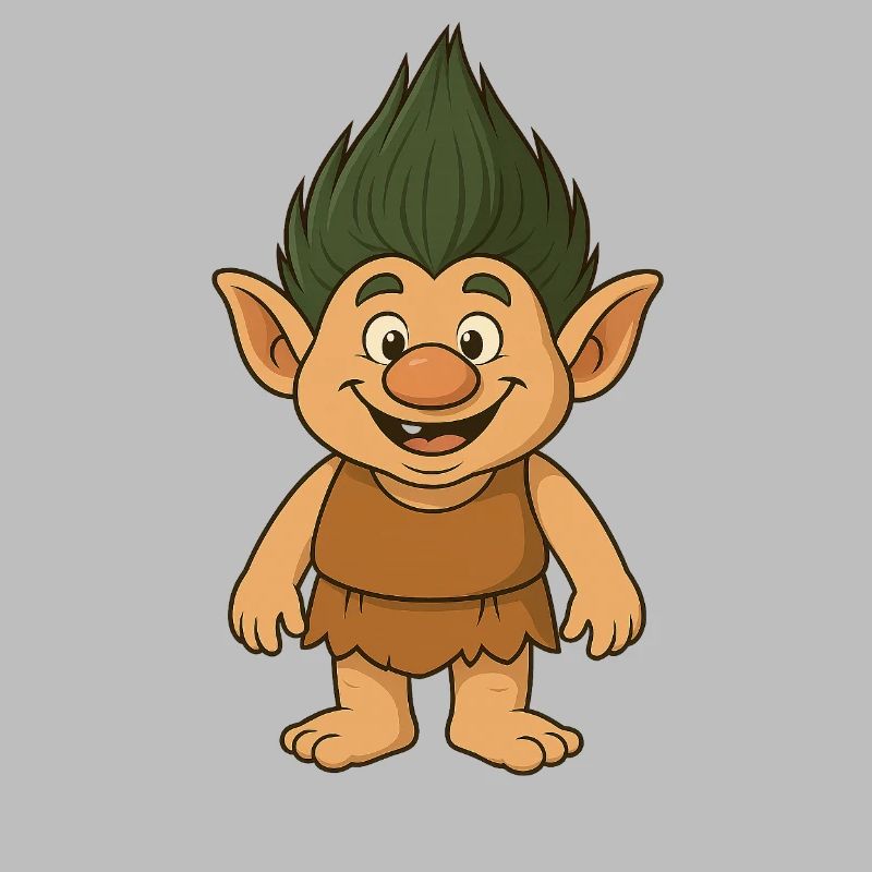 Cheerful Forest Troll Cartoon