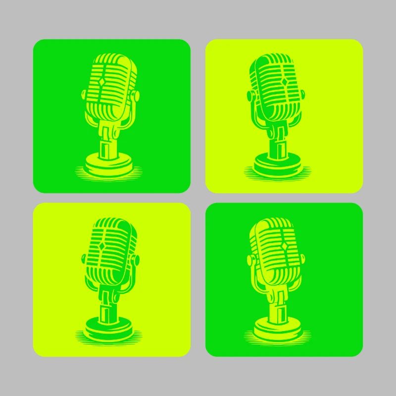 Microphone Pop Art Green