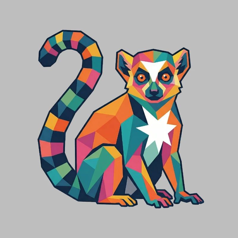 Farbenfrohes Lemurendesign