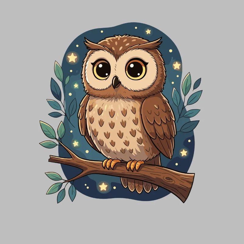 Nächtliche Eule auf Ast