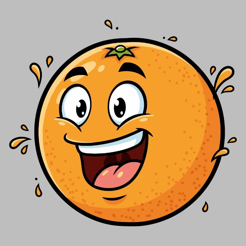 Caricature orange joyeuse