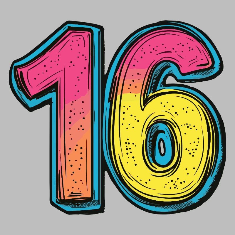 16 Number Colorful