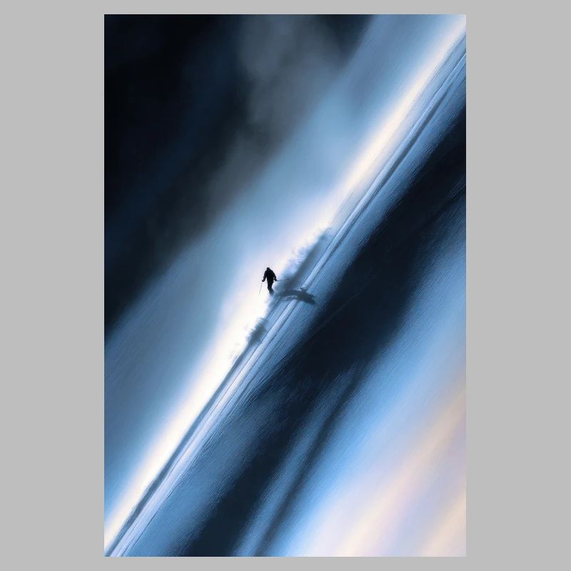 Blauer Diagonal-Schneereiter