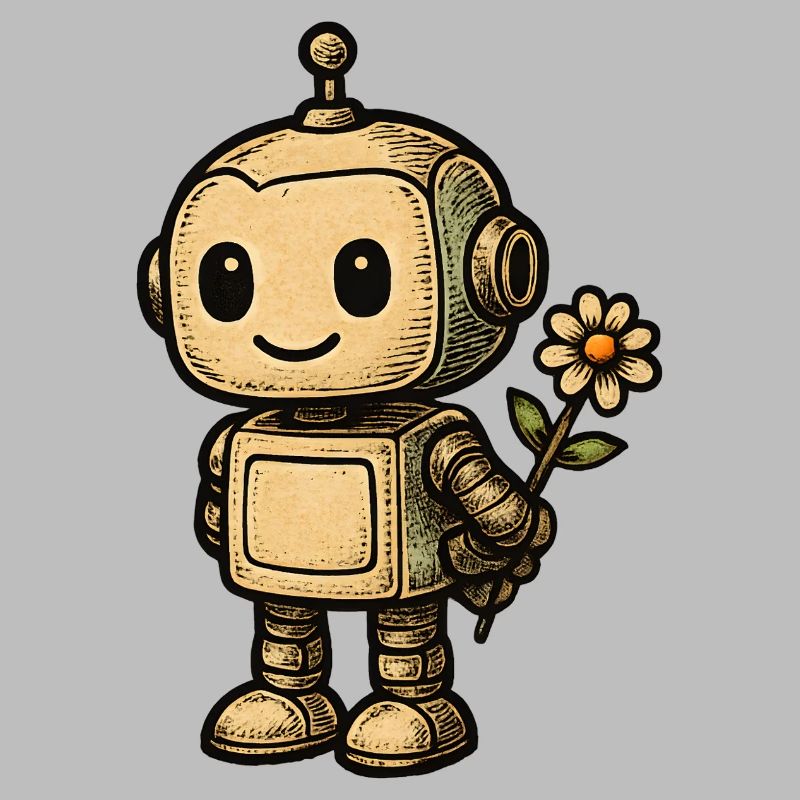 Robot avec fleur