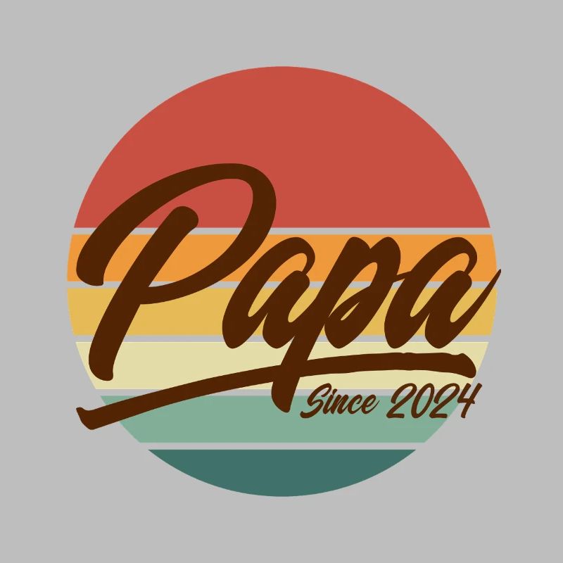 Papa Since 2024 Retro Sunset Est Year