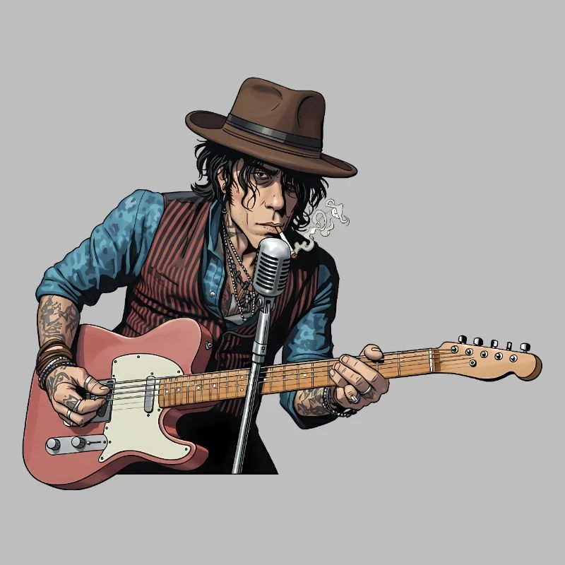 Bluesrock Sänger mit E-Gitarre