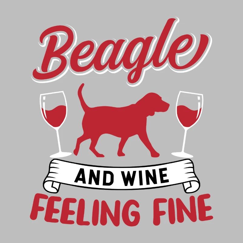 Beagle And Wine Feeling Fine Dog Lover Design