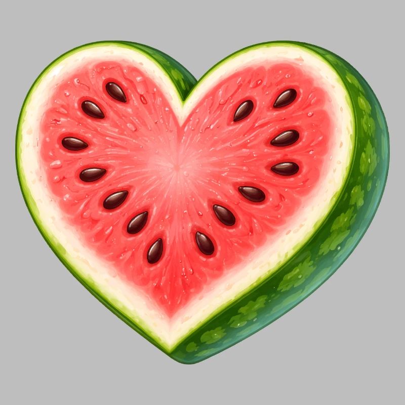 Illustration juteuse de pastèque en forme de cœur