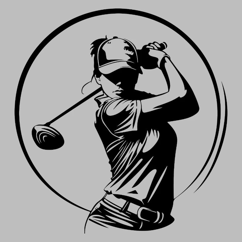 Silhouette de la femme golfeuse