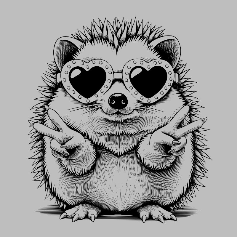 Cooler Igel mit Herzbrille