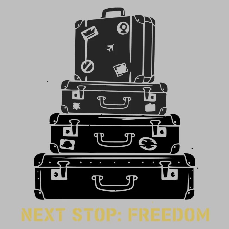 Suitcase Stack Freedom Saying