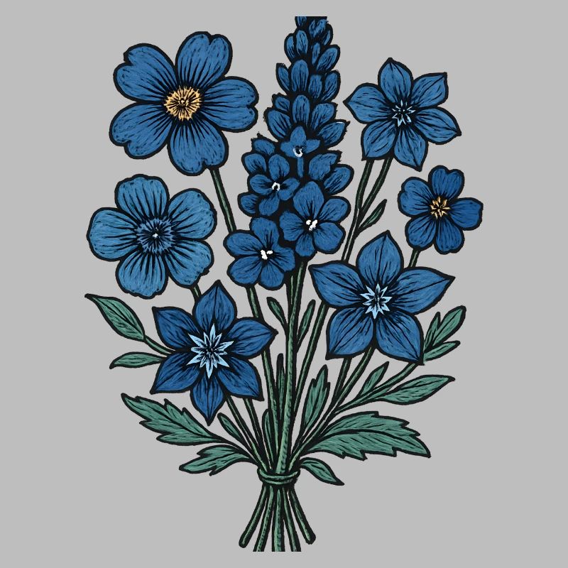 Bouquet de Fleurs Bleues