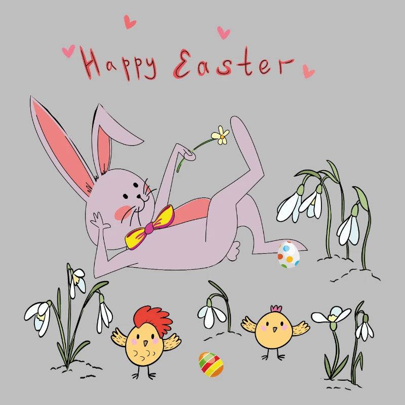 Lapin de Pâques avec poussins