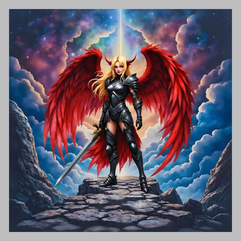 Winged Warrior in Red Armor