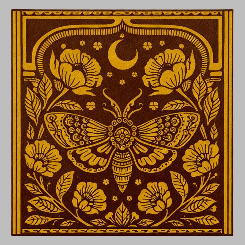 Moonlit Moth in Floral Arc
