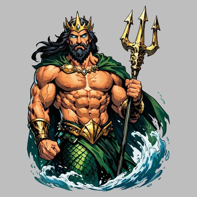 Le roi Poséidon avec le Trident