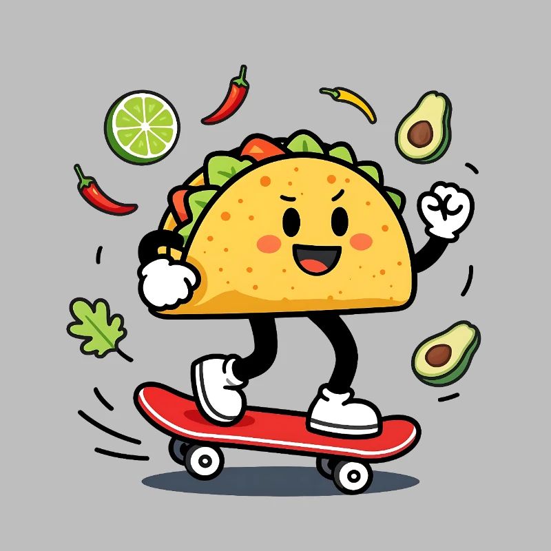 Taco Skate Pop Kawaii