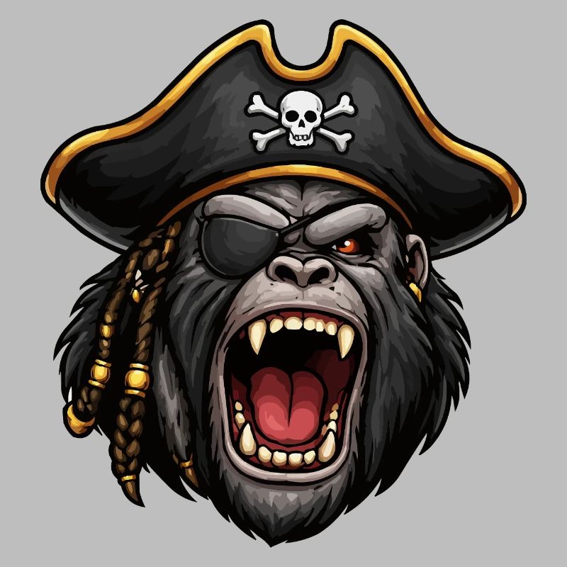 Gorille pirate avec cache-œil