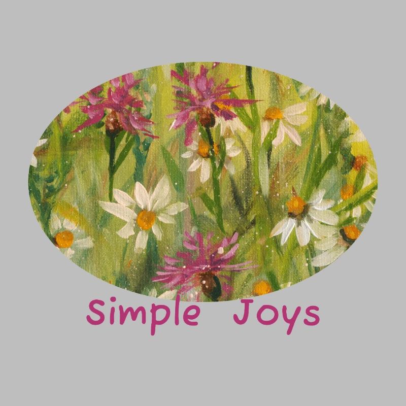 Simple Joys - Wildflower Daisy Meadow Ellipse