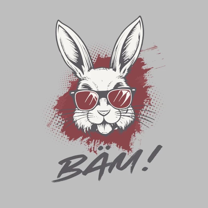 Cooler Hase BÄM Lustiges Statement Design