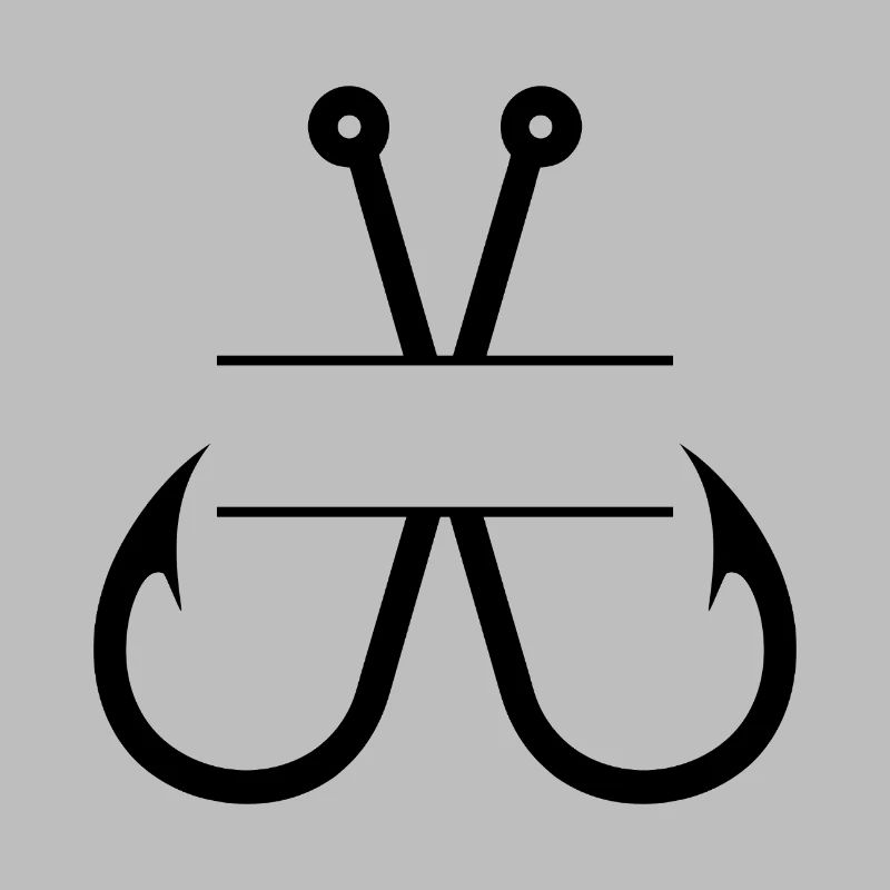 Fischhaken-Name Monogramm