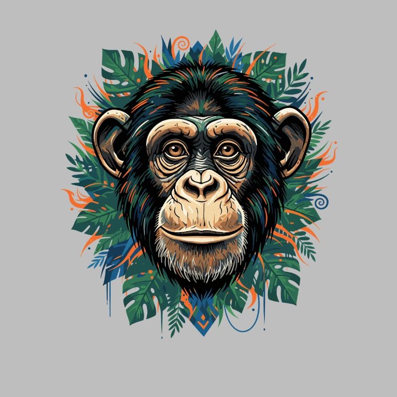 Portrait de singe en vert tropical