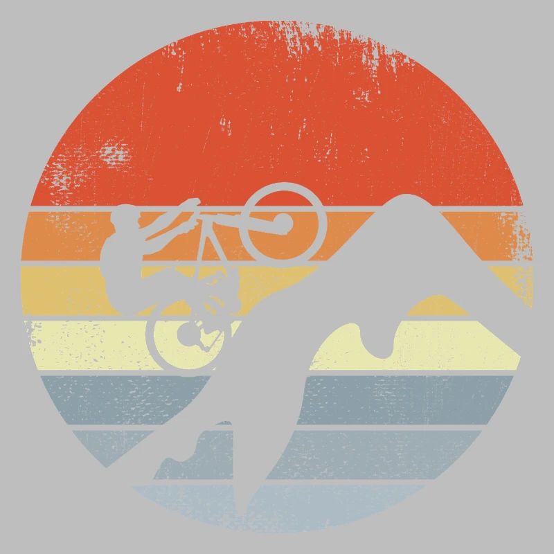 Vintage Mountainbiker Zeichnung