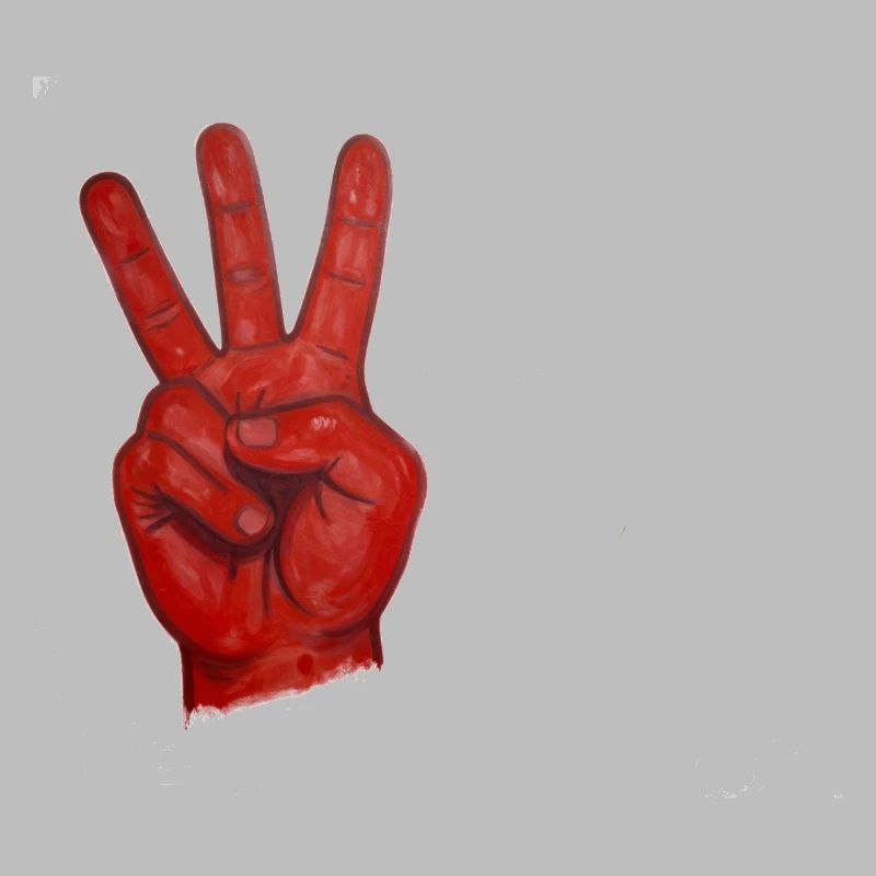 Red Peace Hand Two Stamp