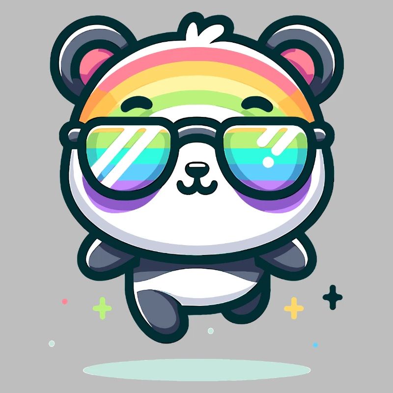 Rainbow Panda Sunglasses Summer Bear