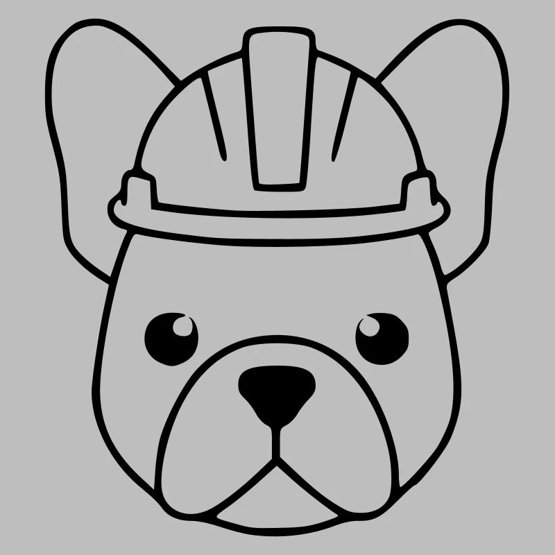Frenchie Bauhelm Kopf Outline