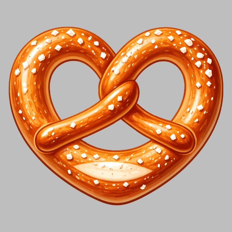 Conception de boulanger en forme de cœur de bretzel