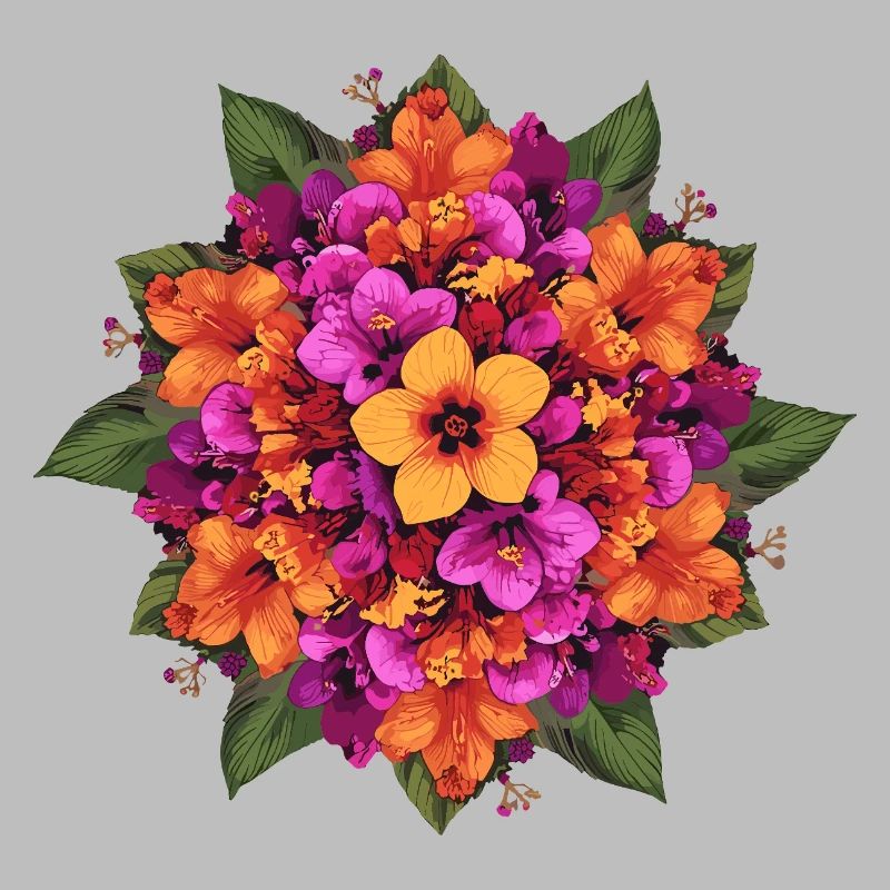 Bouquet floral dans des tons chauds