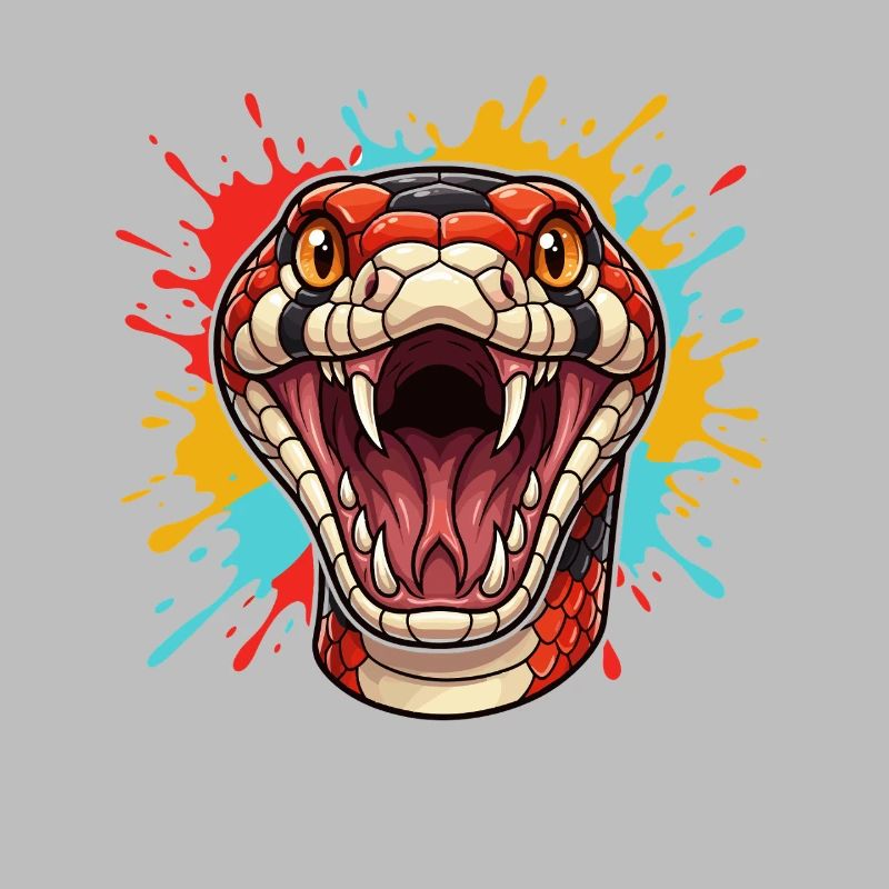 Tête de serpent en choc de couleur