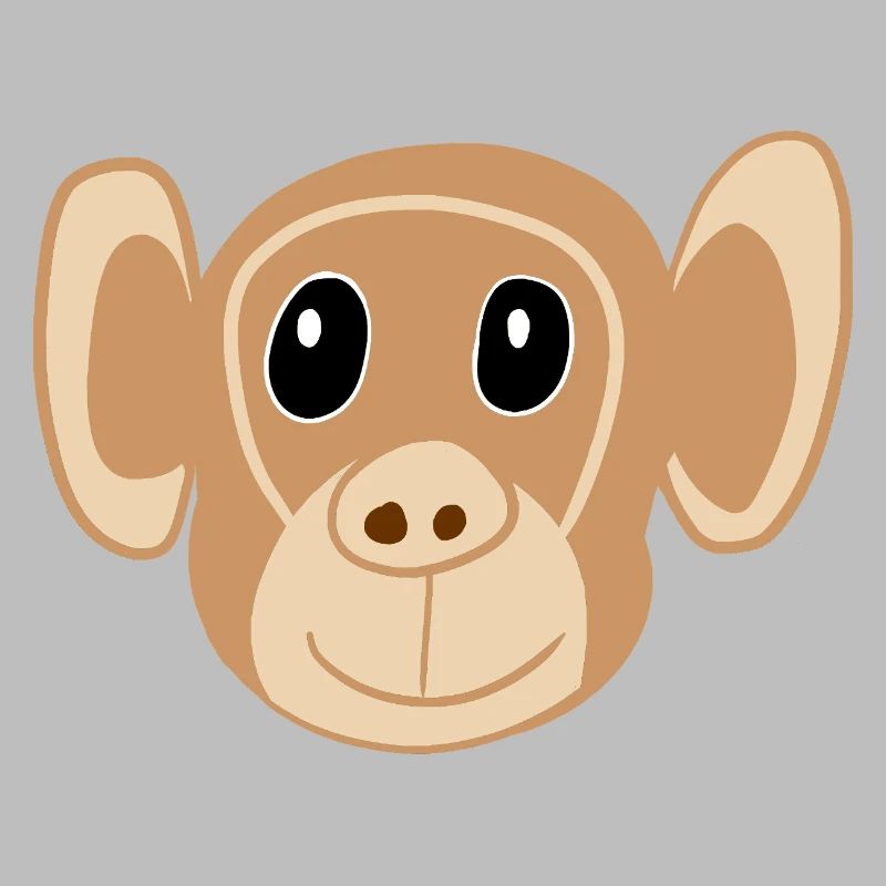 Visage de singe mignon imprimé Singe Monkey Monkey Kids