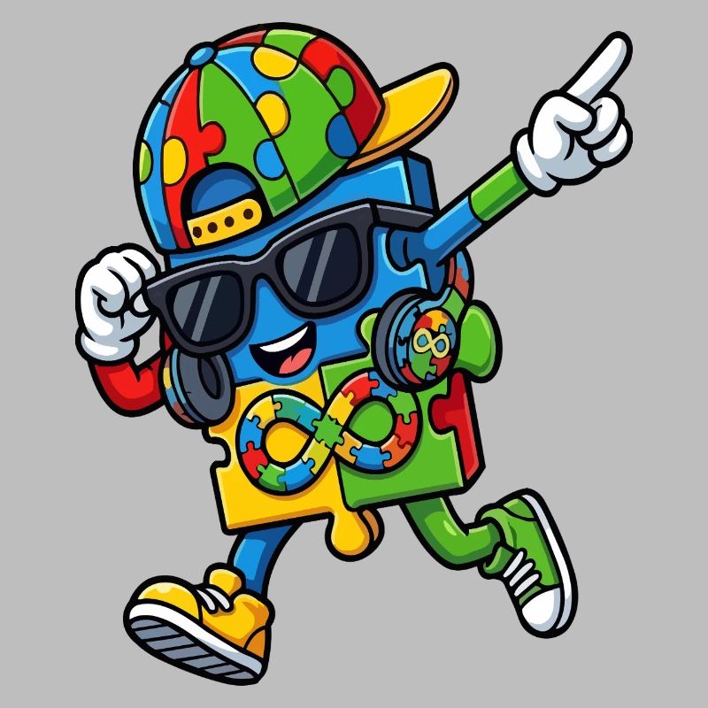 Regenbogenpuzzle-Maskottchen