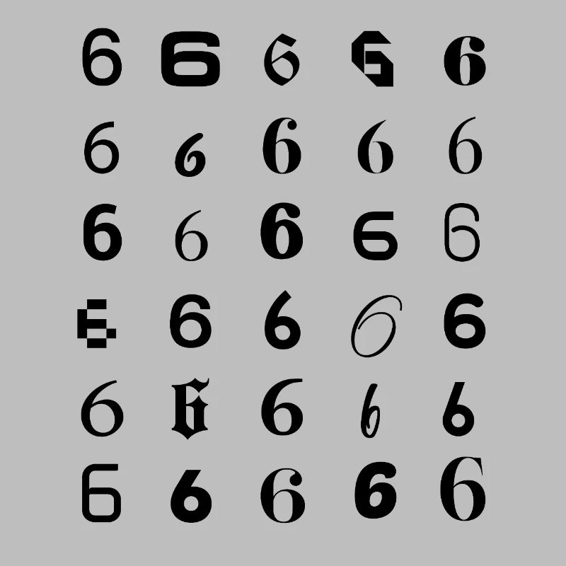 Typography 6 digit mosaic design