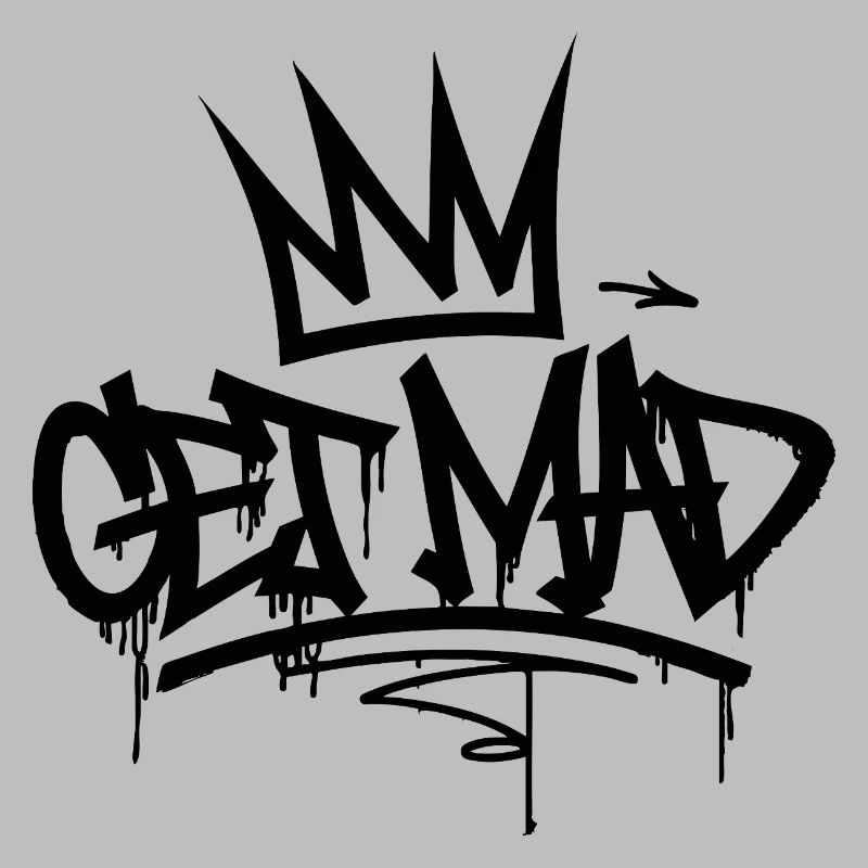 Gamma Crown Graffiti-Logo Werde wütend