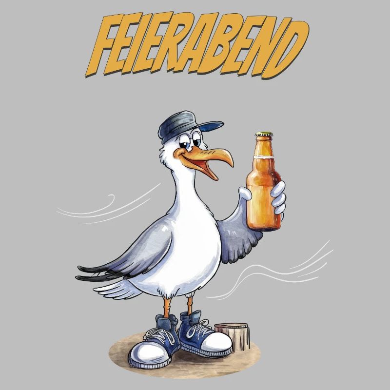 Feierabend Möwe Bierlustiger Spruch