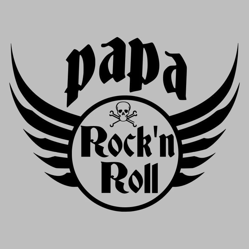 Papa Rock and Roll Skull Wings