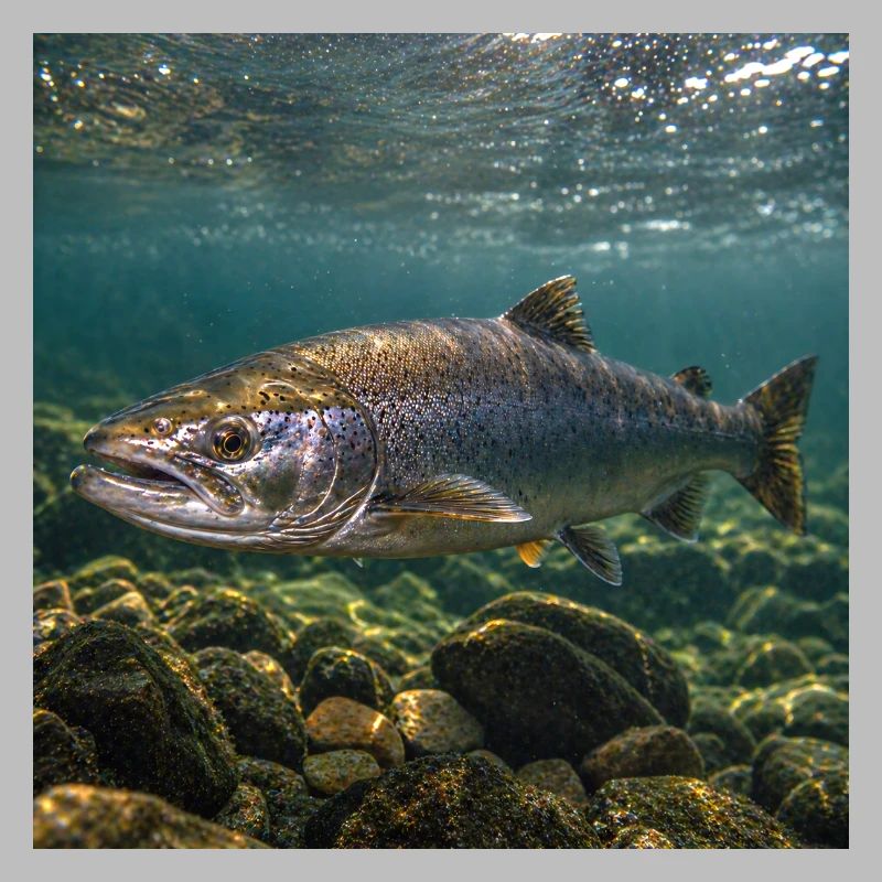 Lachs-Unterwassermotiv