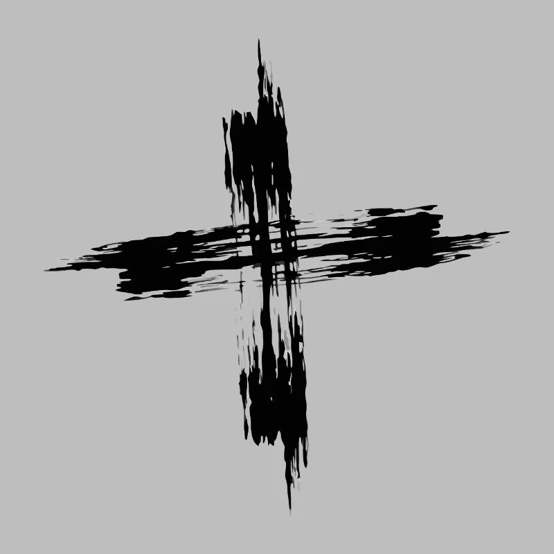 Croix de la Repentance des Cendres Trait de Croix Noire