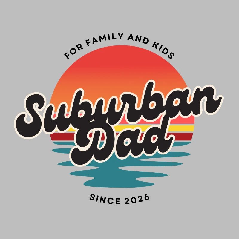 Suburban Dad Retro Sunset Logo