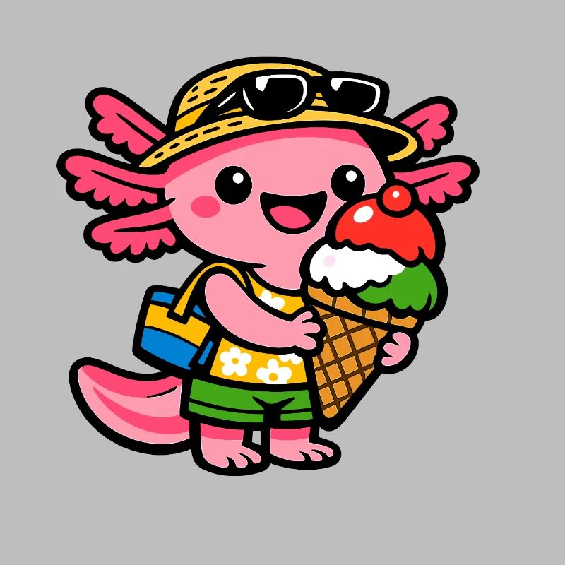 Sonnige Eis-Kreatur mit Hut