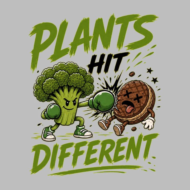 Plants Hit Different - Funny Veggie/Vegan Design